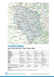 toowoomba 4 AK[removed]AM , 4 G R , C[removed]FM & 4 W K ACMA On-Air Name Frequency Postal Address