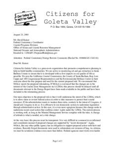 Citizens for Goleta Valley Comments on proposed Federal Consistency Regulation Revisions