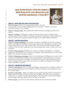 JASNA – ST. LOUIS REGION BYLAWS