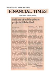 PRINT COVERAGE: Financial Times – Page 2  By Gill Plimmer - Friday 01 June 2012 Affinitext: PPPOnline coverage