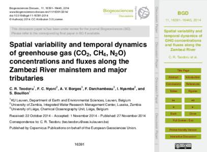 Discussion Paper  Biogeosciences Discuss., 11, 16391–16445, 2014 www.biogeosciences-discuss.net[removed]doi:[removed]bgd[removed] © Author(s[removed]CC Attribution 3.0 License.