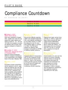 PILOT’S GUIDE  Compliance Countdown B Y  G O R D O N