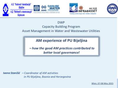 Ubaciti logo Vodovoda DWP Capacity Building Program Asset Management in Water and Wastewater Utilities