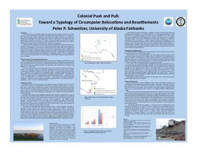 Colonial Push and Pull:  Toward a Typology of Circumpolar Reloca9ons and Rese:lements  Peter P. Schweitzer, University of Alaska Fairbanks   Introduction The threat of erosion and 