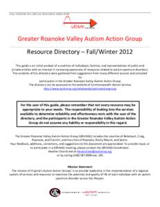 Rappahannock – Rapidan Autism Action Group