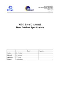 SD-OMIE-KNMI-645 OMI Aerosol Product Specification Issue 1.0, [removed]J.P. Veefkind Page 1 of 26