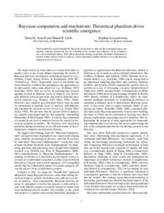 Behavioral & Brain Sciences, 34, pp[removed]Comment on Jones & Love: “Bayesian Fundamentalism or Enlightenment? On the explanatory status and theoretical contributions of Bayesian models of cognition” Bayesian compu