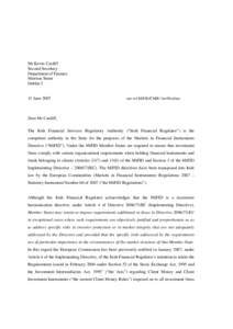 Markets in Financial Instruments Directive / Financial economics / Financial system / Business / Directive on services in the internal market / Financial regulation / Financial markets / European Union