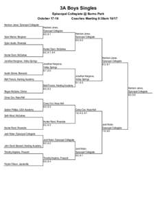 3A Boys Singles Episcopal Collegiate @ Burns Park OctoberHarrison Janes, Episcopal Collegiate  Sean Mercer, Bergman