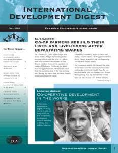 International Development Digest Canadian Co-operative association Fall 2003