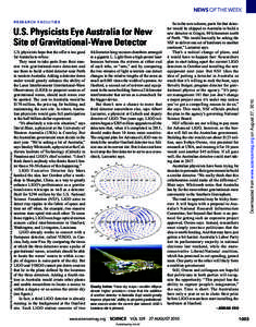 NEWS OF THE WEEK  CREDITS (TOP TO BOTTOM): REPORT OF THE COMMITTEE TO COMPARE THE SCIENTIFIC CASES FOR AHLV AND HHLV, R. WEISS ET AL.; (PHOTO) NSF/LIGO U.S. Physicists Eye Australia for New Site of Gravitational-Wave Det