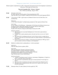 Parlements et état de droit : vers la justice pour tous Réunion organisée conjointement par l’UIP et l’Organisation internationale de droit du développement et parrainée par la Mission de l’Italie auprès des 