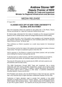 Ministerial media release - Science House lease to New York University.pdf