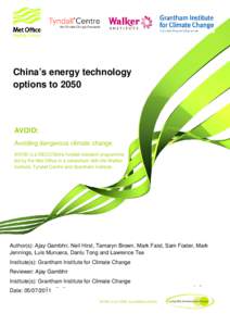 Microsoft Word - AVOID_WS2_D1_26 China energy technology options to 2050.doc