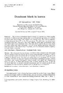 Note  Dominant black in horses