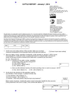 CATTLE REPORT - January 1, 2014 OMB No[removed]Approval Expires: [removed]Project Code: 150 QID: [removed]SMetaKey: 1472 Version: A - AL, AR, DE, FL, GA, HI, IL, IN,