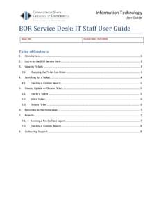 BOR Service Desk: IT Staff User Guide