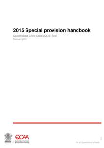 2015 Special provision handbook: Queensland Core Skills (QCS) Test