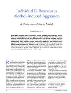 Individual Differences in  Alcohol-Induced Aggression A Nonhuman-Primate Model