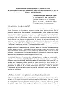 Regards	
  croisés	
  du	
  conseil	
  scientifique	
  sur	
  les	
  enjeux	
  d’avenir	
   de	
  Provence-­‐Alpes-­‐Côte	
  d’Azur	
  :	
  remettre	
  des	
  politiques	
  publiques	
  terri