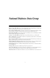 National Diabetes Data Group