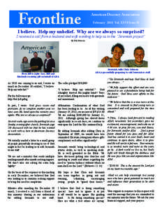 Frontline  American Decency Association February 2011 Vol. XXVI Issue II  I believe. Help my unbelief. Why are we always so surprised?