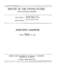 SENATE OF THE UNITED STATES NINETY-SEVENTH CONGRESS FIRST SESSION { SECOND SESSION {