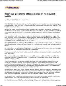 Kids' eye problems often emerge in homework battle