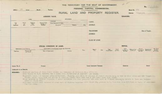 Department of the Interior Property and Tenancy Ledger