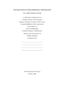 CONNECTIONS WITH BOHMIAN MECHANICS BY JAMES OLIVER TAYLOR A dissertation submitted to the Graduate School—New Brunswick Rutgers, The State University of New Jersey