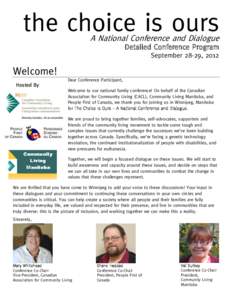the choice is ours A National Conference and Dialogue Detailed Conference Program September 28-29, 2012