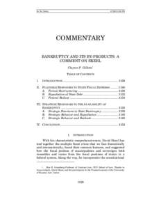 Insolvency / Business / Finance / Debt / Credit / Chapter 9 /  Title 11 /  United States Code / Debt restructuring / Bond / Chapter 11 /  Title 11 /  United States Code / Economics / Bankruptcy / Personal finance