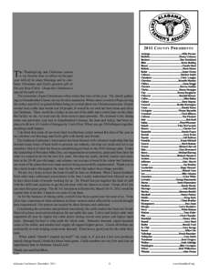 2011 C OUNTY P RESIDENTS  he Thanksgiving and Christmas season is my favorite time to reflect on the past year with all its many blessings and to celebrate Christmas and God’s greatest gift of His son Jesus Christ. I h