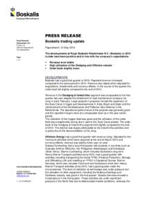 PRESS RELEASE Royal Boskalis Westminster N.V. PO BoxAA Papendrecht The Netherlands