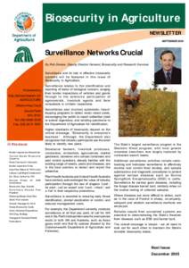 Biosecurity in agriculture newsletter (September 2005)