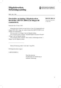 Högskoleverkets författningssamling 2011:4