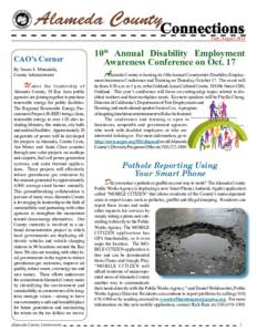 Alameda County July/August 2013 CAO’s Corner By Susan S. Muranishi, County Administrator