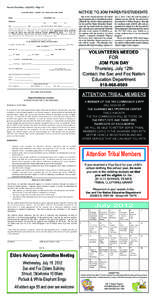 Sac and Fox News • July 2012 • Page 12  NOTICE TO JOM PARENTS/STUDENTS EDUCATIONAL INCENTIVE APPLICATION FORM Name: