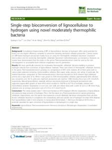 Single-step bioconversion of lignocellulose to hydrogen using novel moderately thermophilic bacteria