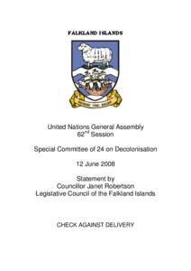 FALKLAND ISLANDS  United Nations General Assembly