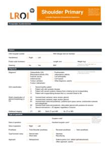 Shoulder Primary  Shoulder Primary: Replacement of shoulder joint by a prosthetic implant