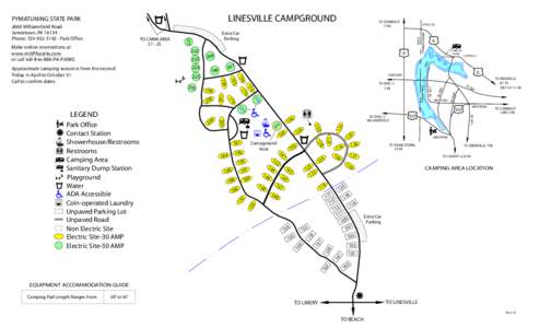 Linesville Campground Pymatuning State Park Map, Pennsylvania State Parks