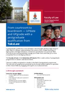 From courtroom to boardroom — UPdate and UPgrade with a postgraduate qualification from TuksLaw