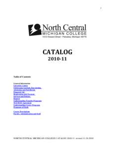 1  CATALOG[removed]Table of Contents