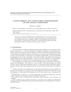 Submitted to the Technical Communications of the International Conference on Logic Programming (ICLP’10) http://www.floc-conference.org/ICLP-home.html CONTRACTIBILITY AND CONTRACTIBLE APPROXIMATIONS OF SOFT GLOBAL CONS