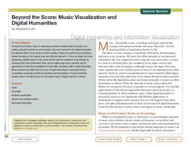 Special Section  Beyond the Score: Music Visualization and Digital Humanities Bulletin of the American Society for Information Science and Technology – April/May 2012 – Volume 38, Number 4