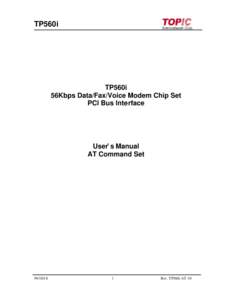 TP560i  TP560i 56Kbps Data/Fax/Voice Modem Chip Set PCI Bus Interface