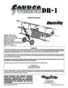 INSTRUCTION MANUAL  ™ Wingspan: 29.5 in [745mm] Wing Area: 300 sq in [19dm2]