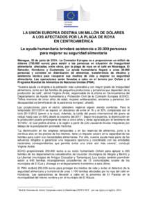 LA COMISIÓN EUROPEA DESTINA MÁS DE DOS MILLONES DE EUROS A LA PREPARACIÓN ANTE DESASTRES EN NICARAGUA