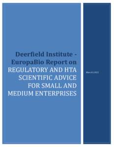 Regulatory and HTA scientific advice for Small and Medium Enterprises